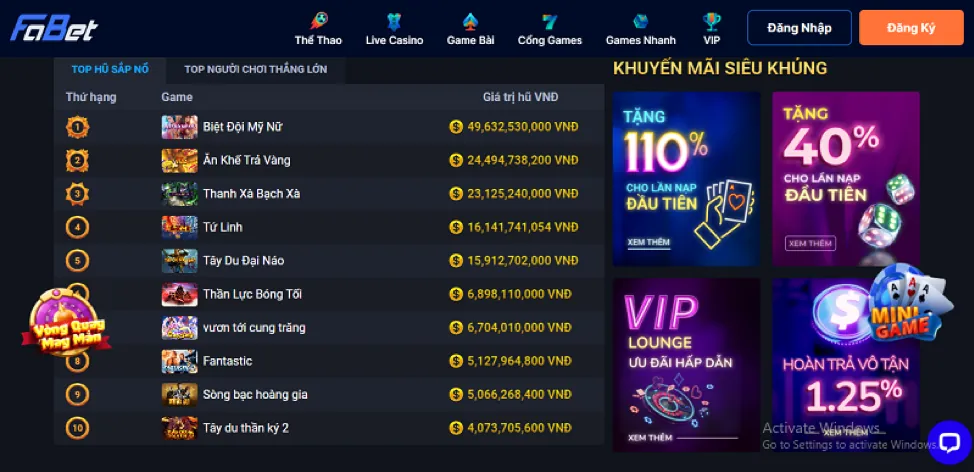 Các đặc quyền và lợi ích độc quyền dành cho thành viên VIP 1bet Casino